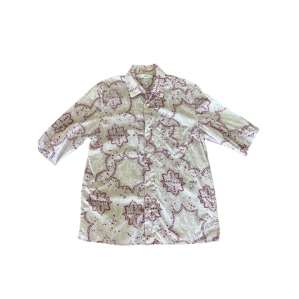 DIESEL SHORT SLEEVE Shirt - Size Medium - Pink White Red - Men's Abstract EUC